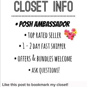 💥 Closet Info - Happy Poshing!! 💥
